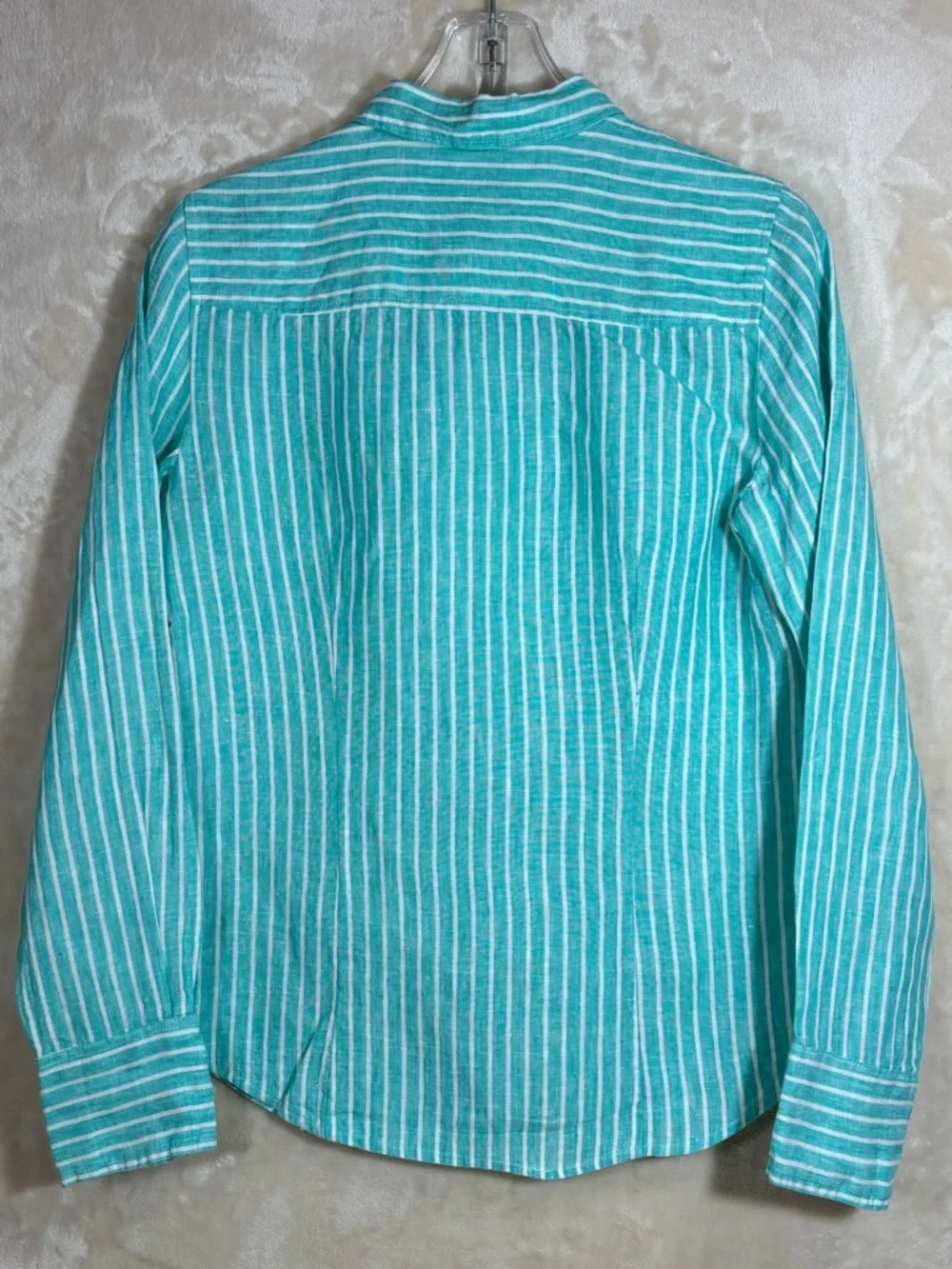 J Crew Blue Baird McNutt 100% Irish Linen Long Sleeve Button Up Shirt Sz 6